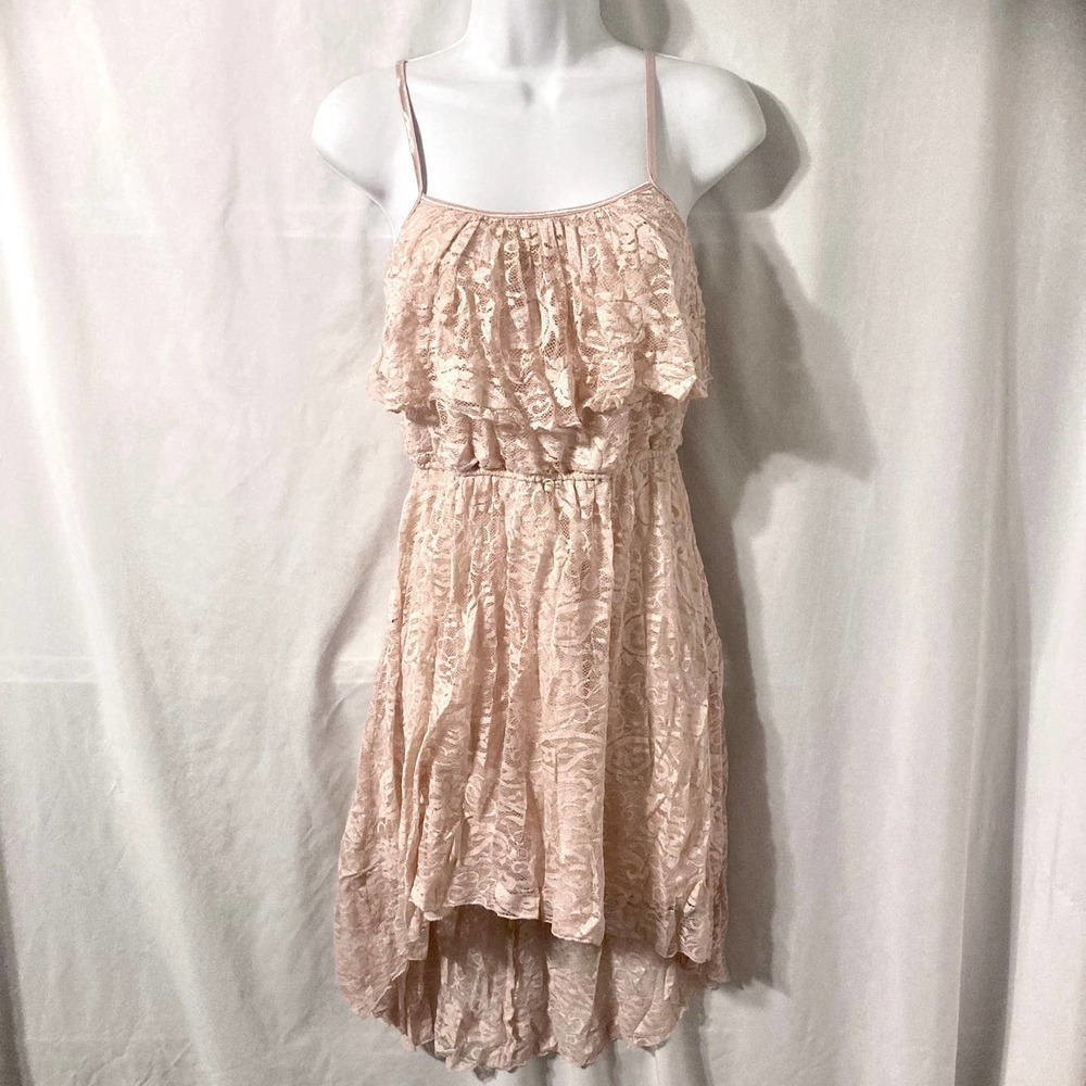 Lily Rose Women's Medium Blush Lace Fairycore Boho Hi-Low Dress - Picture 2 of 12